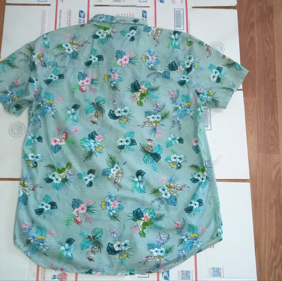 Disney Pixar Toy Story Shirt Mens XL Blue Hawaiian Short Sleeve Woody Buzz - Picture 5 of 6